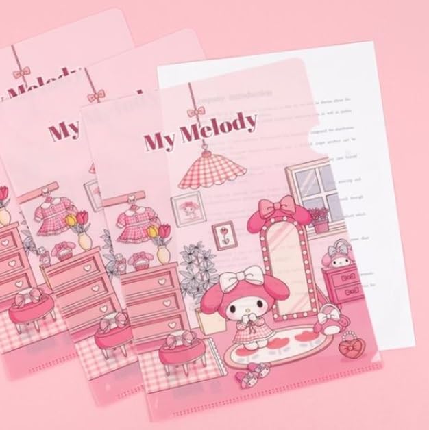 Set of 3 Cute Clear L-Type File Folder Transparent Document Folder