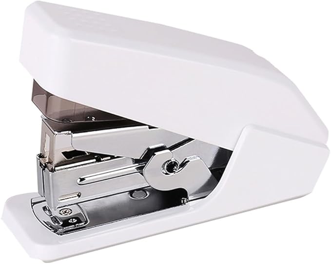 Desk Stapler Labor-Saving Desktop Stapler The Office Desktop Stapler Has a Capacity of 20 Sheets Ergonomically Suitable for Document Binding School Supplies (Color : White)