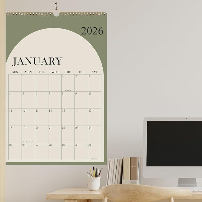 2026 Calendar - Large Calendar 2026-2027 from January 2026 - June 2027, 18 Months Calendar/Planner with Thick Paper, 20" x 30", Vertical, Green