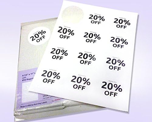 NextDayLabels 2.5 Inch Round Circle Stickers White Blank Labels for Laser Inkjet Printer - 12 Per Sheet Self-Adhesive Product Packaging Logo Made in USA - 600 Labels