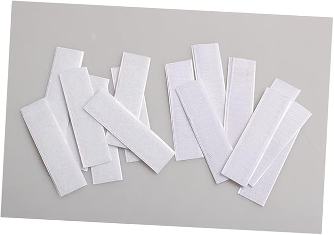 Cabilock 10pcs Self-Adhesive Hook Loop Tape Table Skirt Strips Reusable Stickers for Wall Padding