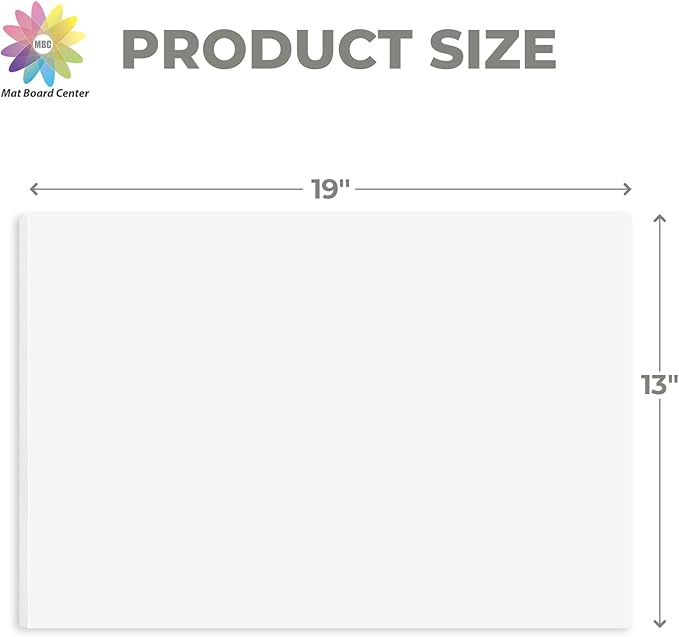 Mat Board Center, Pack of 5, 13X19 Foam Boards, Acid Free White Foam Core Boards for Mounting, Crafts, Display, Presentation and Projects, 1/8'' Thick