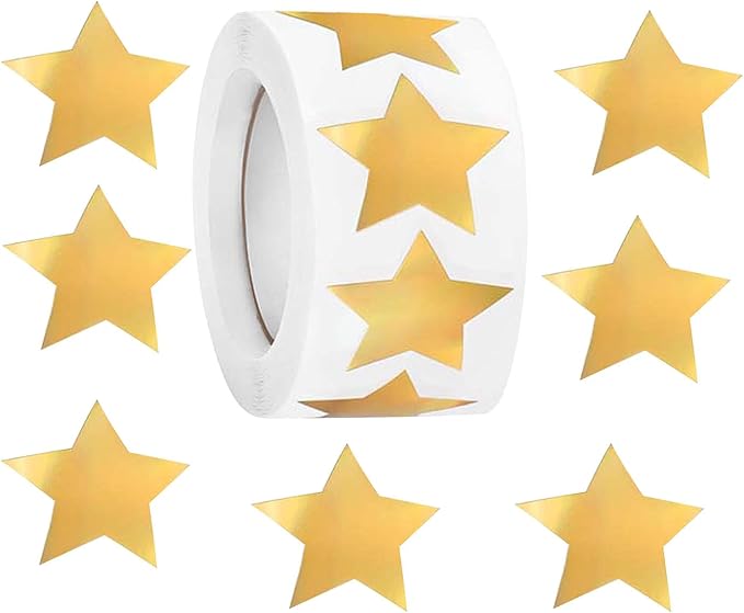 1000Pcs Small Star Stickers Gold Star Stickers 1" Diameter for Reward, Arts Supplies Planner