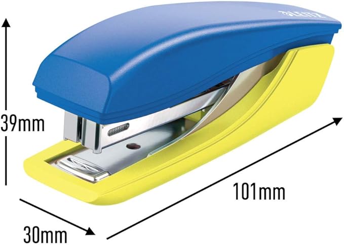 Leitz Mini Stapler & Hole Punch Set, Staple or Punch up to 10 Sheets, Includes Staples, Urban Chic Range, Blue, 55996032