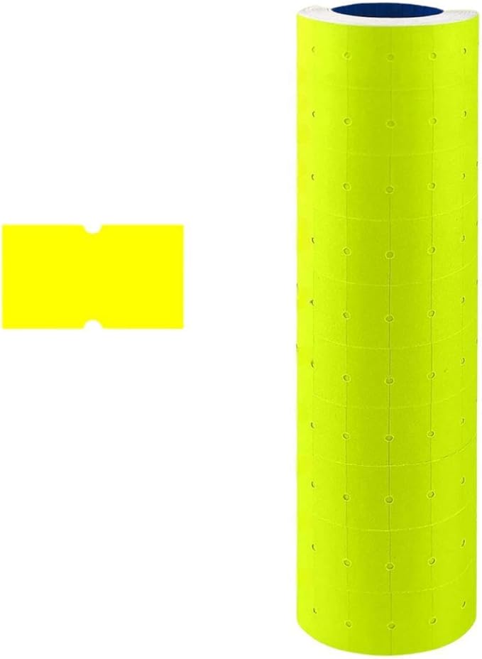MX-5500 Price Labels, Adhesive Sticker Marker Label, 10 Rolls Sticky Paper Labels for Price and Date Guns,1 Line 5000 Labels, 1pcs Ink Roll Included Yellow