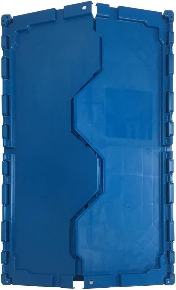 Storage and Packing Plastic Tote Crate Attached Lid Flip Top, 27"x16.9"x12.5", Storage Bins With Lids, Plastic Stackable Organization Crates For Home, Closet Space Saving,