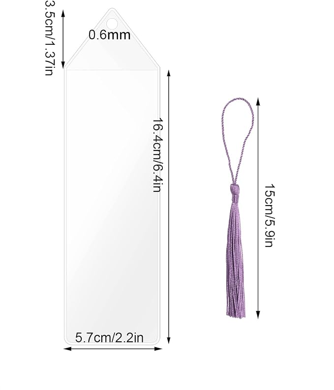 Plastic Bookmark Sleeves with Tassels Penta Angel 40Pcs Clear Blank Vinyl Photo Booth Strip Frames Holder Cover with Hole for Christmas Valentine’s Day Wedding Graduation Party Favor Gift Tags (40)