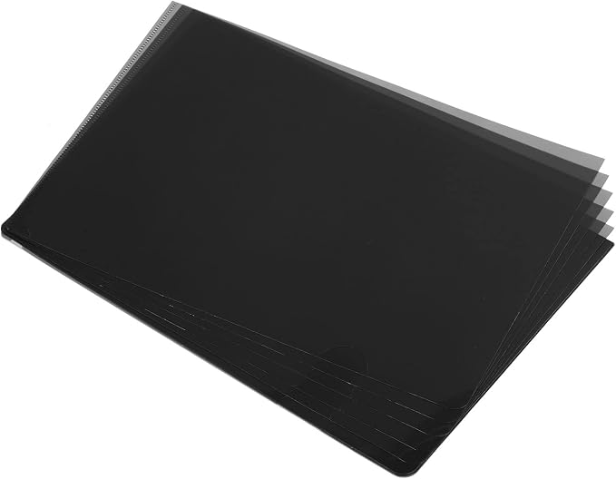 PATIKIL l Type Folders 12 Pack A4 Plastic Clear Document Folder File Jacket Sleeves Project Pockets, Gray