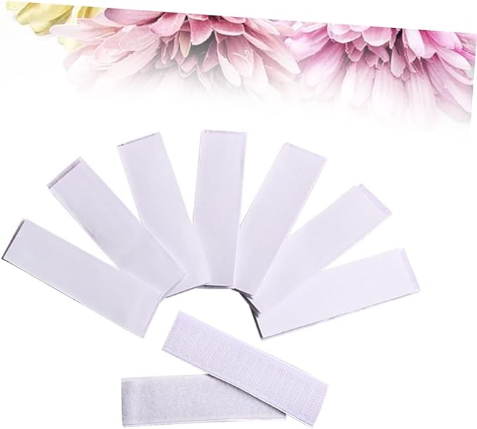 GLEAVI 10pcs Table Skirt Tape Self-Adhesive Hook Loop for Fabric Office Skirt Tapes