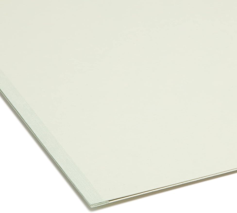 Smead Pressboard File Folder, Straight-Cut Tab, 1" Expansion, Letter Size, Gray/Green, 25 per Box (13200)