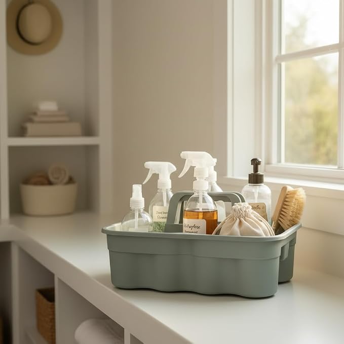 Hespama 6-Pack Plastic Easy Carry Cleaning Storage Caddy with Handle