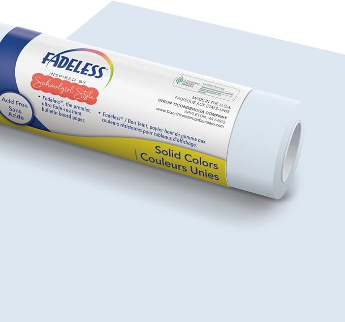 Fadeless Schoolgirl Style Bulletin Board Paper, Cotton Candy Cloud, 47.25" x 50', 1 Roll