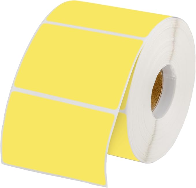 Muka 800 PCS 1.5" x 2.25" Yellow Thermal Labels Color Label for Barcodes, Address, Consignment, Compatible with Thermal Label Printer