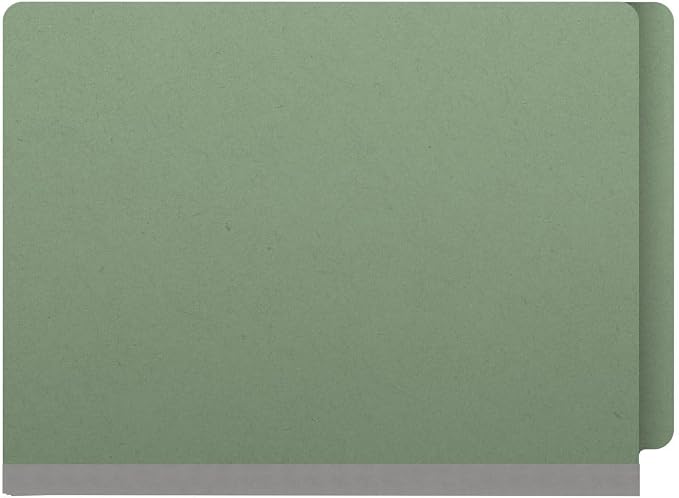End Tab Pressboard Folders, Letter Size, 2" exp, Fasteners Pos #1 & #3, Green (Box of 25)
