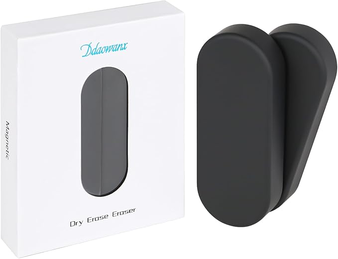 Ddaowanx Dry Erase Erasers, Magnetic Whiteboard Eraser Classroom Must Haves for Students Teachers, School Supplies (2 Pack, Black)