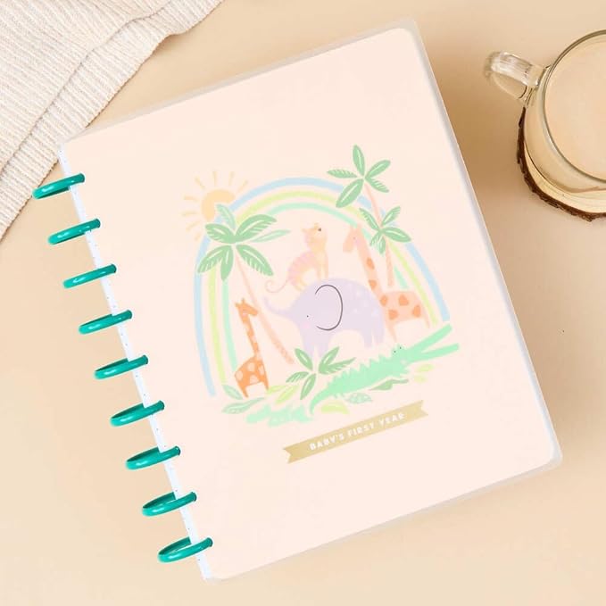 Happy Planner Hello Little One Guided Classic-Size Disc-Bound Baby Journal, 80 Pages