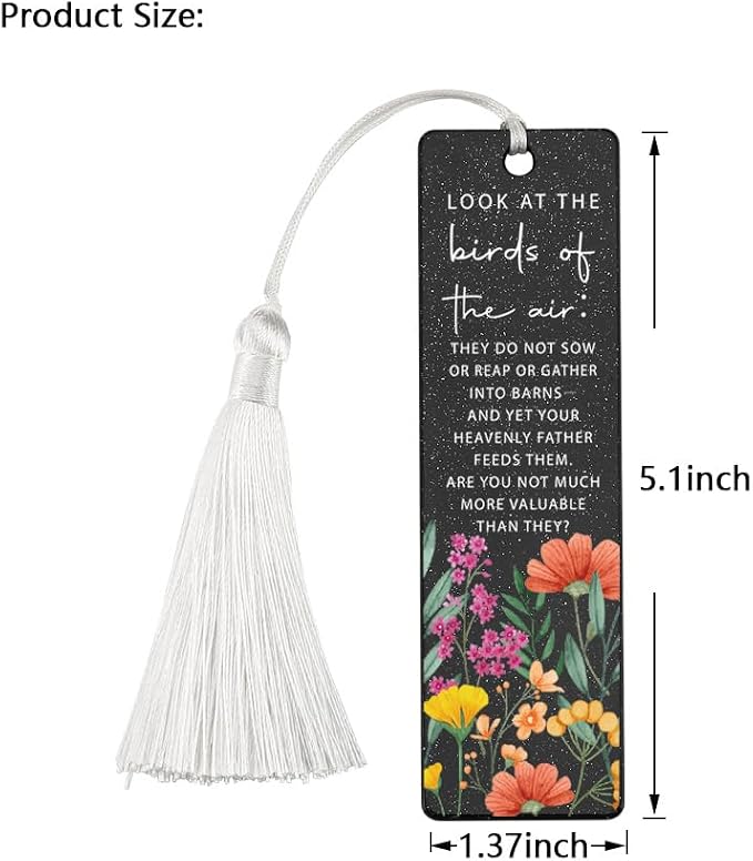 Christian Value - Affirming Bookmark, Inspirational Gift for Believers, Uplifting Present for Spiritual Readers, Faith - Based Reading Gift, Unique Floral & Scripture Design Bookmark, WCB53