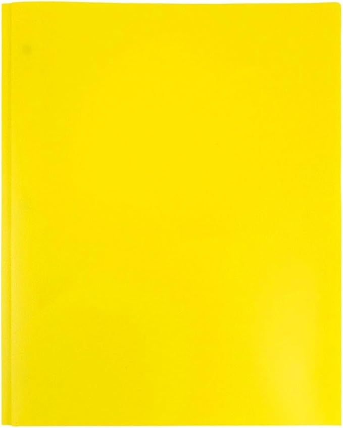 1Pcs 2Pocket Yellow Plastic Pocket Folders with Prongs,Muticolor Heavy Duty Folder Business Card Holder,Poly for School and Office, with Pockets Back to School Supplies Folders Filing Products