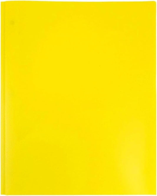 1Pcs 2Pocket Yellow Plastic Pocket Folders with Prongs,Muticolor Heavy Duty Folder Business Card Holder,Poly for School and Office, with Pockets Back to School Supplies Folders Filing Products