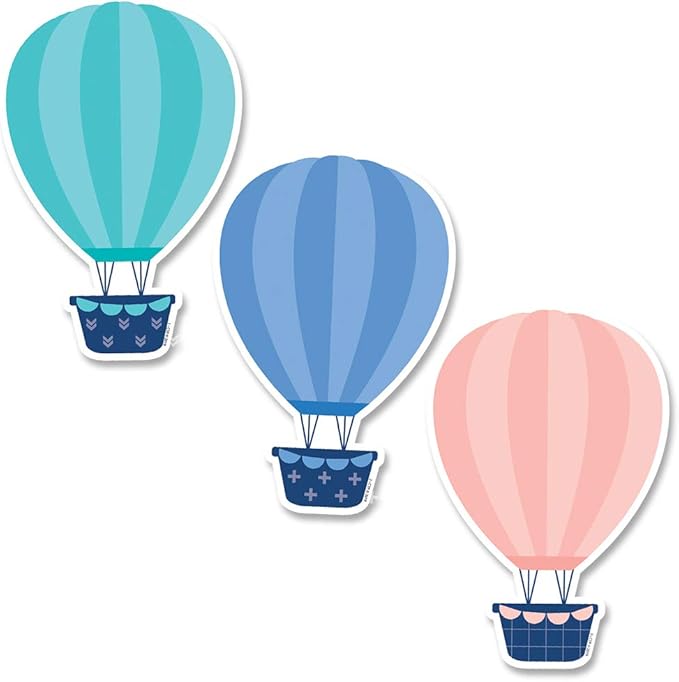 Creative Teaching Press Calm & Cool Hot Air Balloons Cut Outs, 6 in, CTP 8666