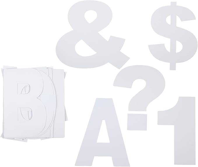 B2C 7" White Project Letters, Numbers & Characters - 86 pcs