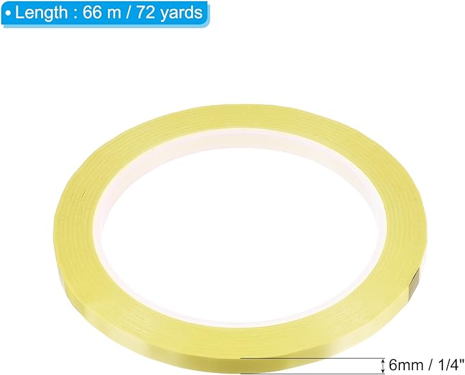 PATIKIL 1/4" Whiteboard Tape, 6 Pack Thin Dry Erase Tape for Graphic Chart Marking DIY Art, Light Yellow