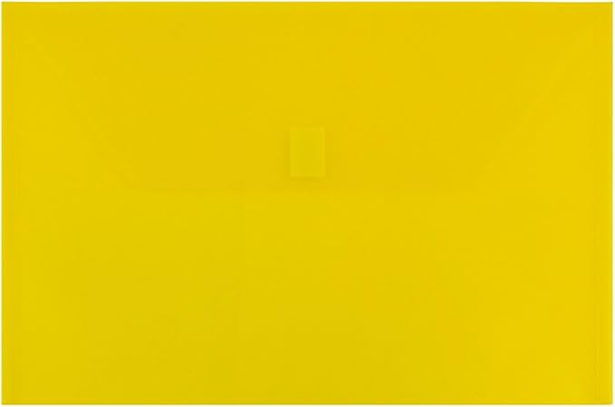 JAM PAPER Plastic Envelopes with Hook & Loop Closure - Legal Booklet - 9 3/4 x 14 1/2 - Assorted Colors - 6/Pack