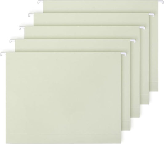 Whaline 36 Pack Sage Green Hanging File Folders Letter Size Solid Green File Pockets with Tab for Home Office Classroom Supplies, 9.2 x 12.8 Inch
