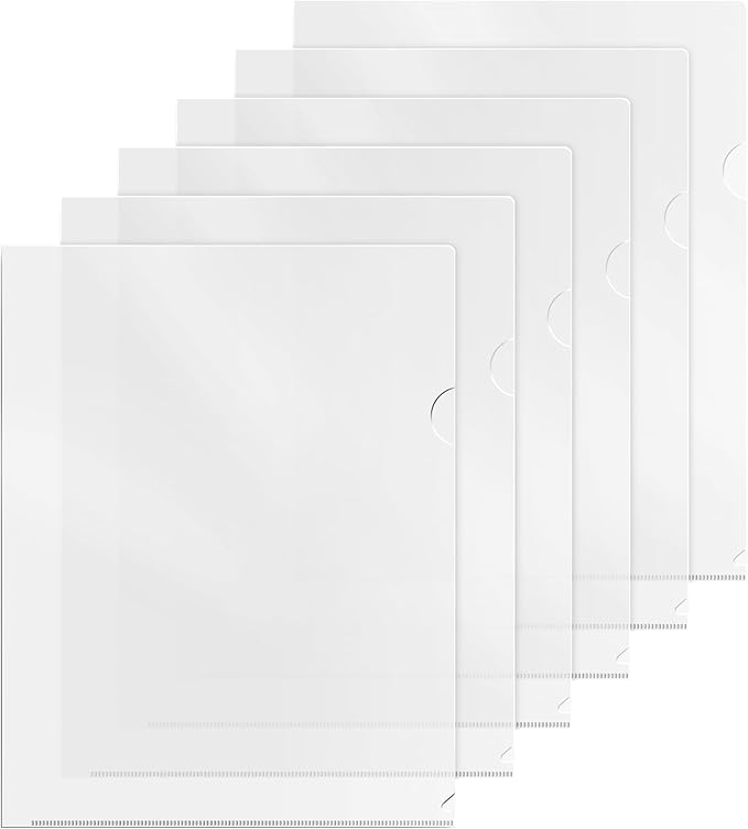 Dunwell Clear Folders for Documents, Plastic 8.5x11 File Sleeves for Document Protection, Filing, Storage, Organization (60 Pack) Transparent Folders with Pockets, Durable Letter Size Document Holder
