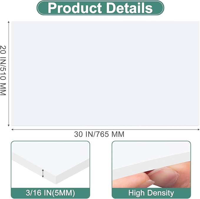 MYFAMIREA 24 Pack White Foam Board 20" x 30", 3/16" (5MM) Thick Board Poster Acid-Free Foam Core, Double Sided Foamboard Sheets for Projects, Art, Craft, Presentations and Wedding Signage