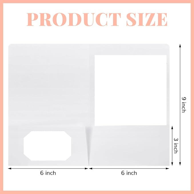 Affrolling 50 Pack 6 x 9 Inch Welcome Pocket Folders Church Visitor Welcome Folder Presentation Folder Employee File Folders for Weddings, Party, Conference, Seminars, Bar Mitzvah (White)