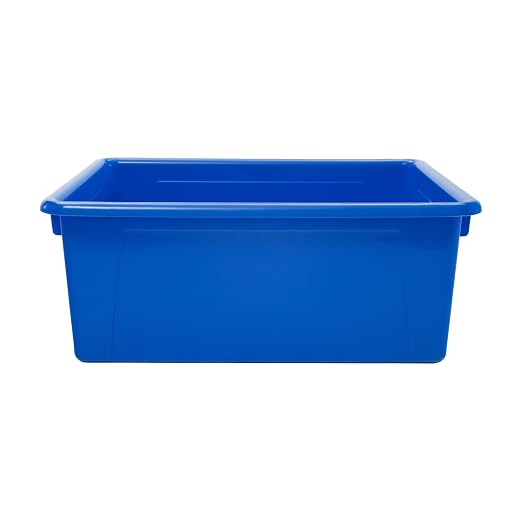 School Smart Sturdy Plastic Storage Tray, Multifunctional Design for Classroom, Home, and More, Letter Size, Blue