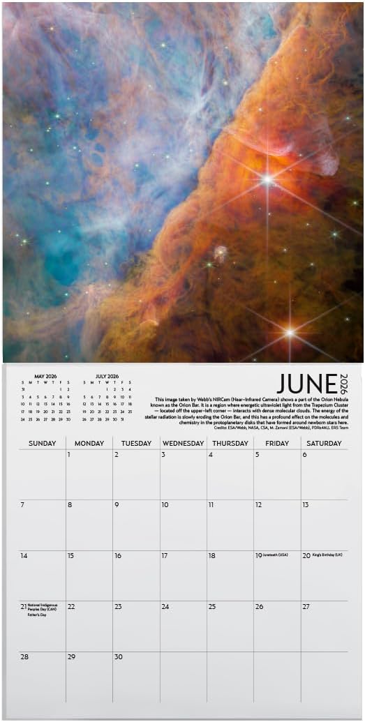 2026 James Webb Space Large Wall Calendar | Astronomy Wall Calendar | Star Calendar 2026