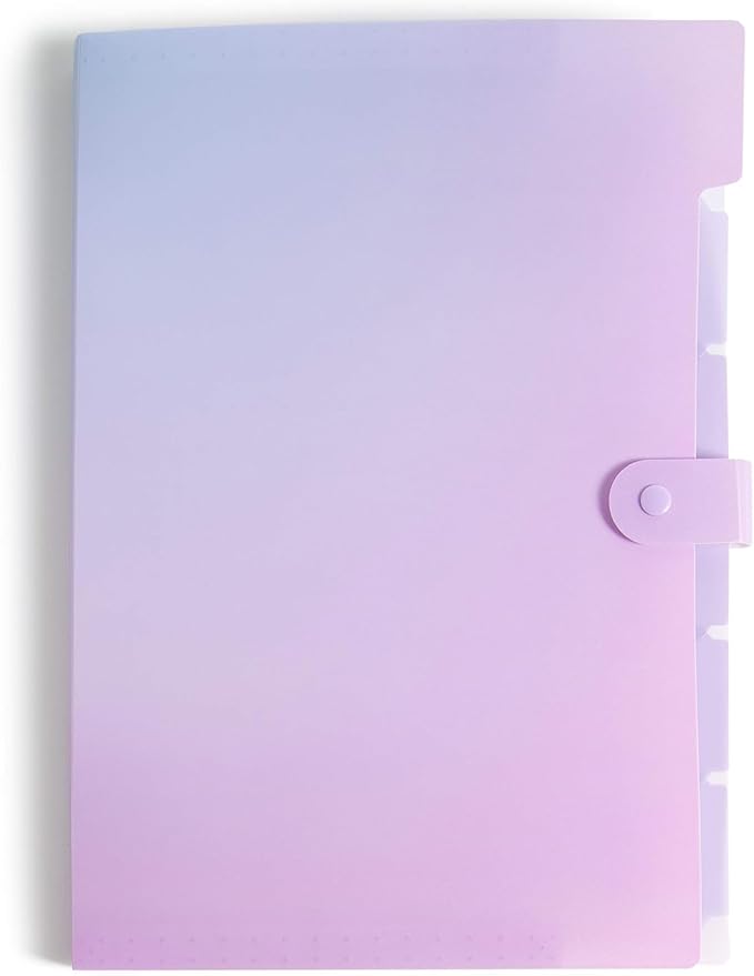 U Brands Fashion Expanding File Folder, Poly 5-Pocket Folder, Pastel Ombre, 3 Pack (3451U01-12)