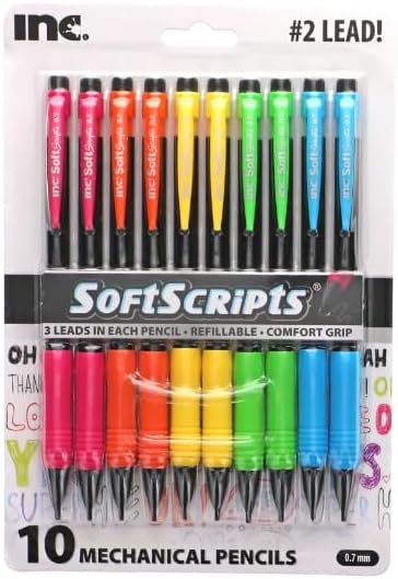 Colorful Grip Mechanical Pencils, 10-ct. including 60 count lead refills-Great for doodling, note-taking or sketching.