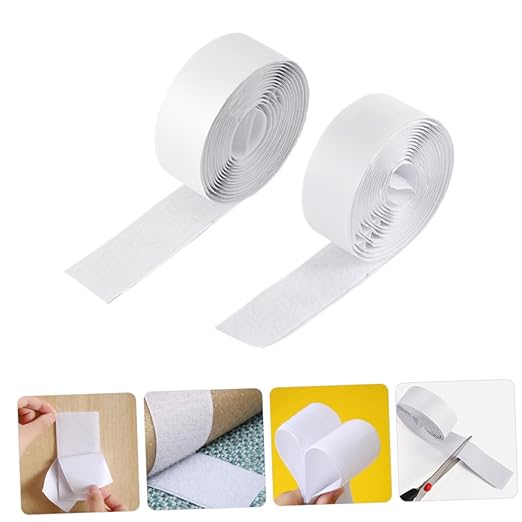 FRCOLOR 2Rolls Guitar Effect Pedal Mounting Tape Durable Hook and Loop Strips for Secure Attachment of Effects Pedals Versatile Sticky Fasteners for Musicians