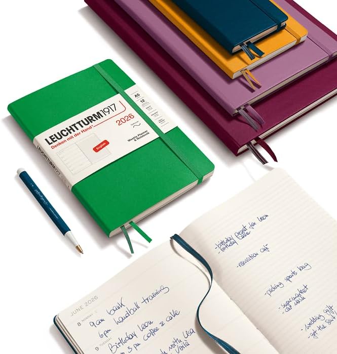 LEUCHTTURM1917 - Weekly Planner & Notebook 2026, Softcover, Paperback (B6+), Ruled, Dusty Rose (Jan 1 - Dec 31, 2026)