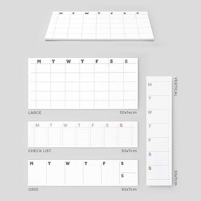 JSTORY Sticky Planner Adhesive Paper Note Columnar Scheduler Organizer to-do One Size Check List