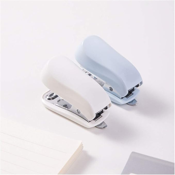 Stapler Mini Desktop Stapler, Blue Stapler, Desktop Stationery, Compact, 12 Hold Pages Paper, Student Supplies (White) Office Stapler (Color : B)