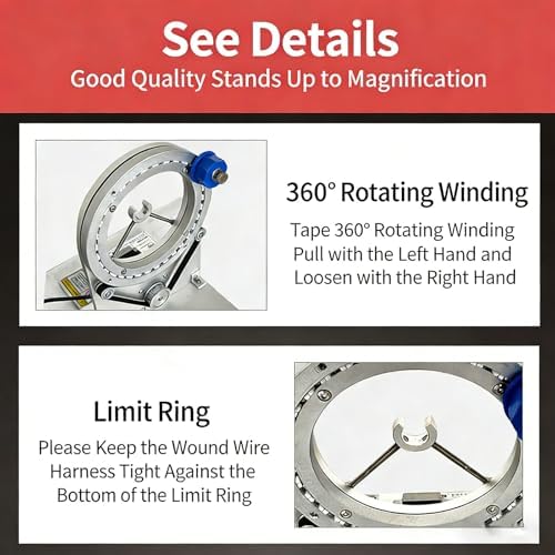 Adjustable Electric Tape Wrapping Machine with Foot Switch for Efficient Wire Insulation & Cable Packaging Speed Control for Precision