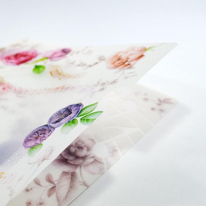 FRONTIA Plastic Documents File Folder, Purple Rose, Clear Pockets Plastic Sleeves, A4 (6 Packs, Bulk Pack)