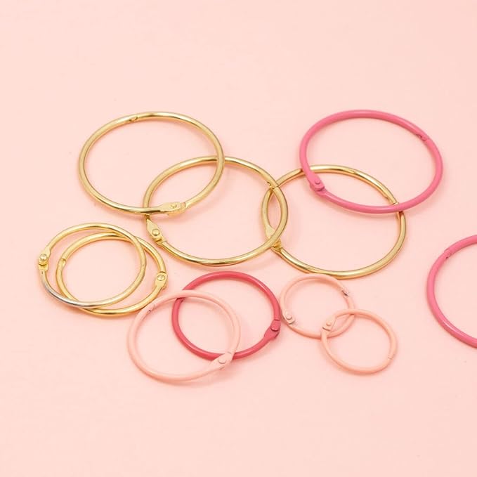 Craftelier - Set of 6 Metal Binding Rings for Scrapbooking, Card Making and Other Craft Projects | Rings for Photo Albums, Notebooks or Diaries | Size Ø 60 mm - Turquoise Colour