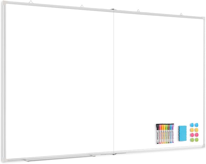 60" x 36" Double-Sided Large White Board, Foldable Magnetic Whiteboard Dry Erase Portable Wall Hanging Whiteboards for Home, School, Office