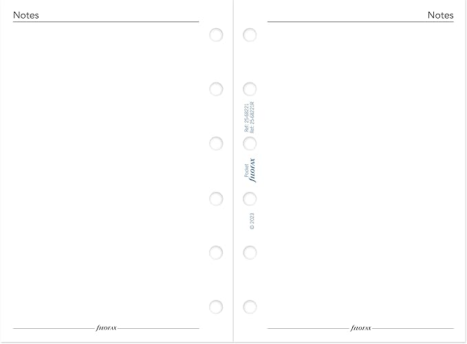 Filofax Calendar Diary Refill, Pocket Size, Week-to-View, White Paper, Unruled, English, 2025 (C68221-25)