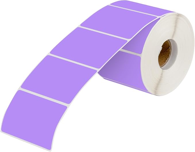 Muka 800 PCS 1.5" x 2.25" Purple Thermal Labels Color Label for Barcodes, Address, Consignment, Compatible with Thermal Label Printer
