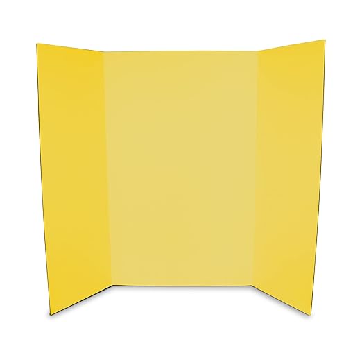Flipside Products 36” x 48” Foam Project Boards for Presentations, Science Fair, School Projects, Event Displays and Trifold Picture Board - Yellow 3/16'' Thick - 24 Pack