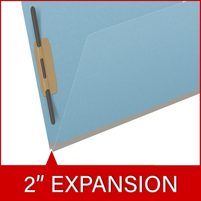25 Pt. Pressboard Classification Folders, Full Cut End Tab, Letter Size, No Dividers, Light Blue (Box of 25)