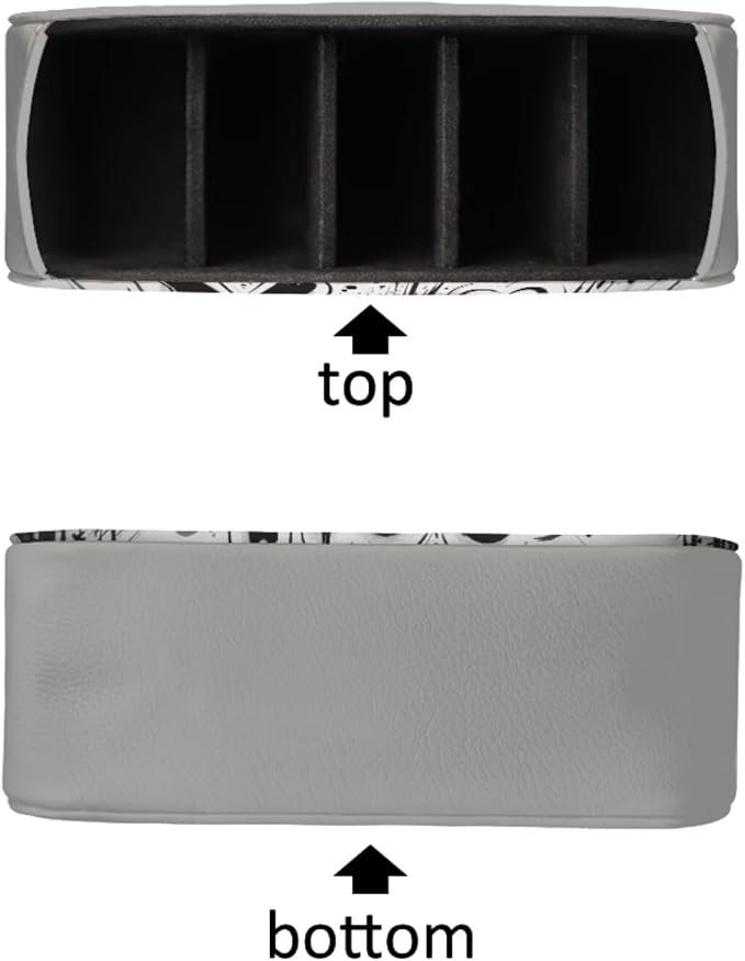 Customized Picture Text TV Remote Holder with 5 Compartments, Office Desk Organizers Vanity Organizers/Nightstand Accessory,Storage for Jewelry/Cosmetic Brushs/Pens