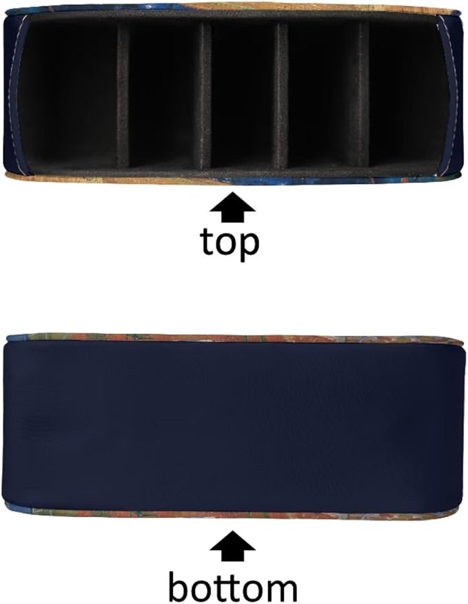 Night Cafe Oil Painting Office Desk Organizers with 5 Compartments, Remote Control Holder Desktop/TV Stand/Nightstand Remote Caddy,for Glasses/Cosmetic Brushs/Pens