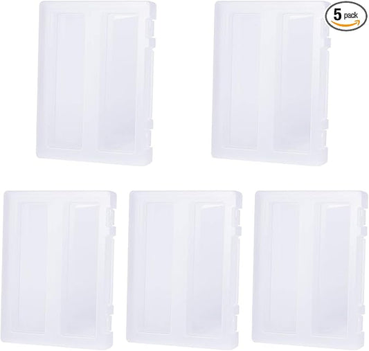 5 Pack Plastic Project Case for Letter File, Trasparent Scrapbook Paper Storage Box Slim Document Holder Organizer for Magazine, Office Supplies, School